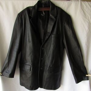 Men's Alfani Formal Professional Bussiness  Black 100% Leather Jacket size 48R